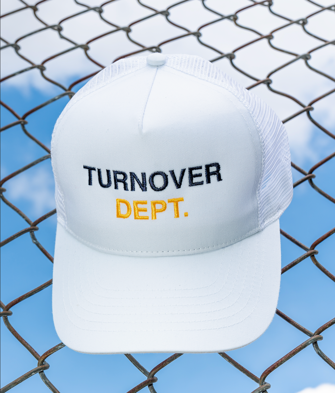 White Turnover Dept Trucker Hat