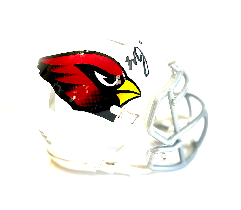 Autographed White Arizona Cardinals Mini Helmet